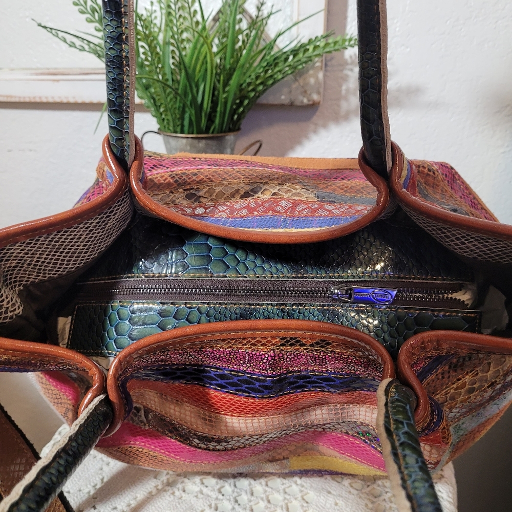 Ameri Leather Everly Multicolored Stripe Patchwor… - image 9